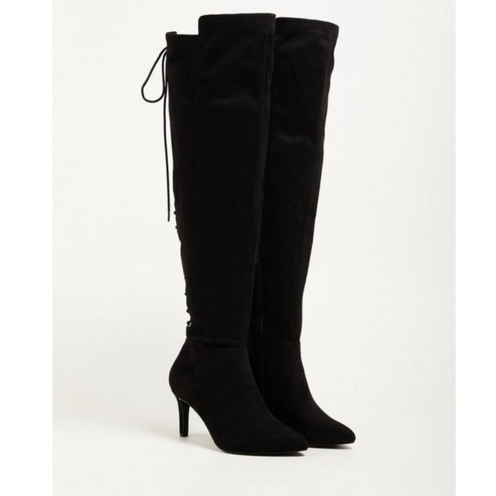 Lace Up / Zipper Closure Stiletto Over the Knee Boots - Picture 2 of 9